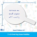 7" x 12" Oval Dry Erase Answer Paddles Pack of 6