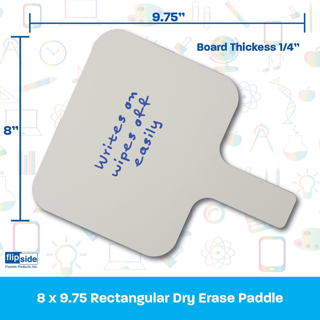 8" x 9.75" Rectangular Dry Erase Answer Paddles Pack of 12