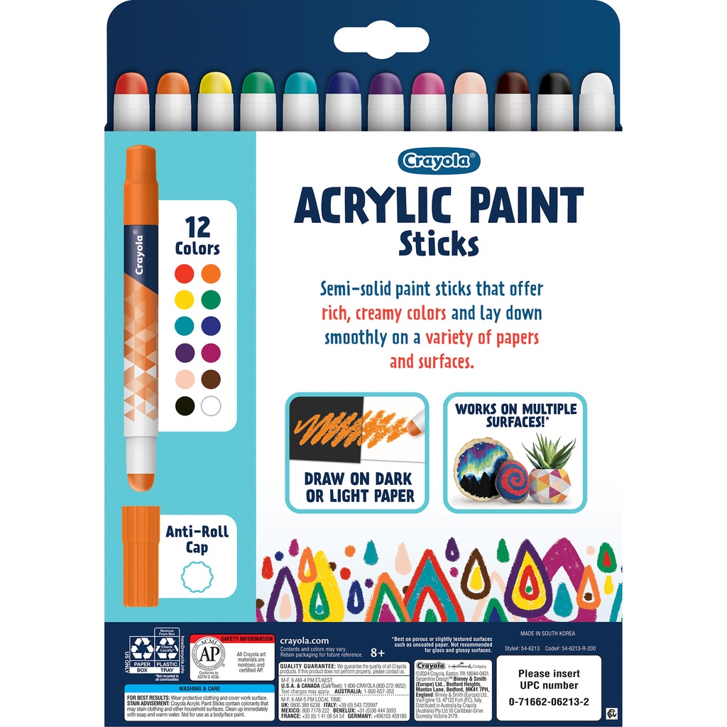 Acrylic Paint Doodle Sticks Pack of 12