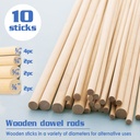 Assorted Round Natural Wooden Dowels Pack of 10