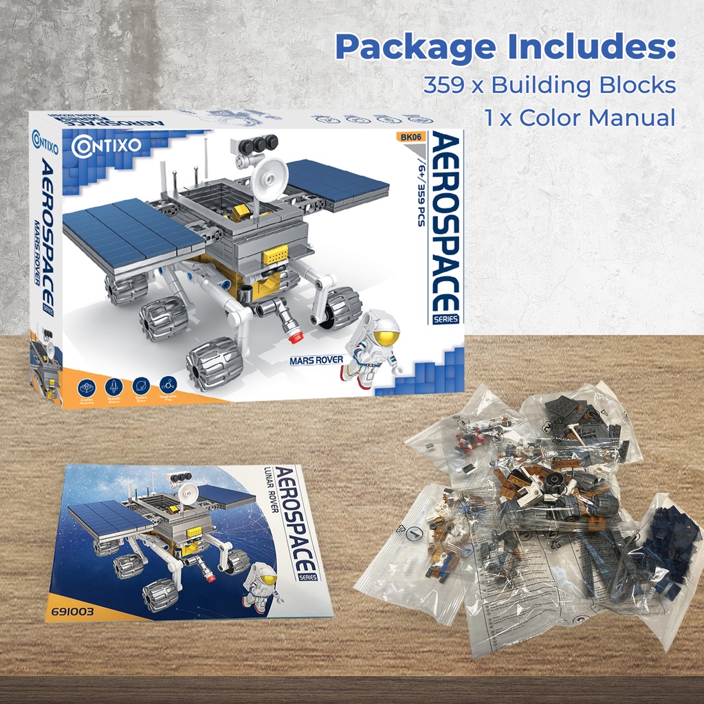 BK06 Aerospace Series Mars Rover Building Block Set 359 Pieces