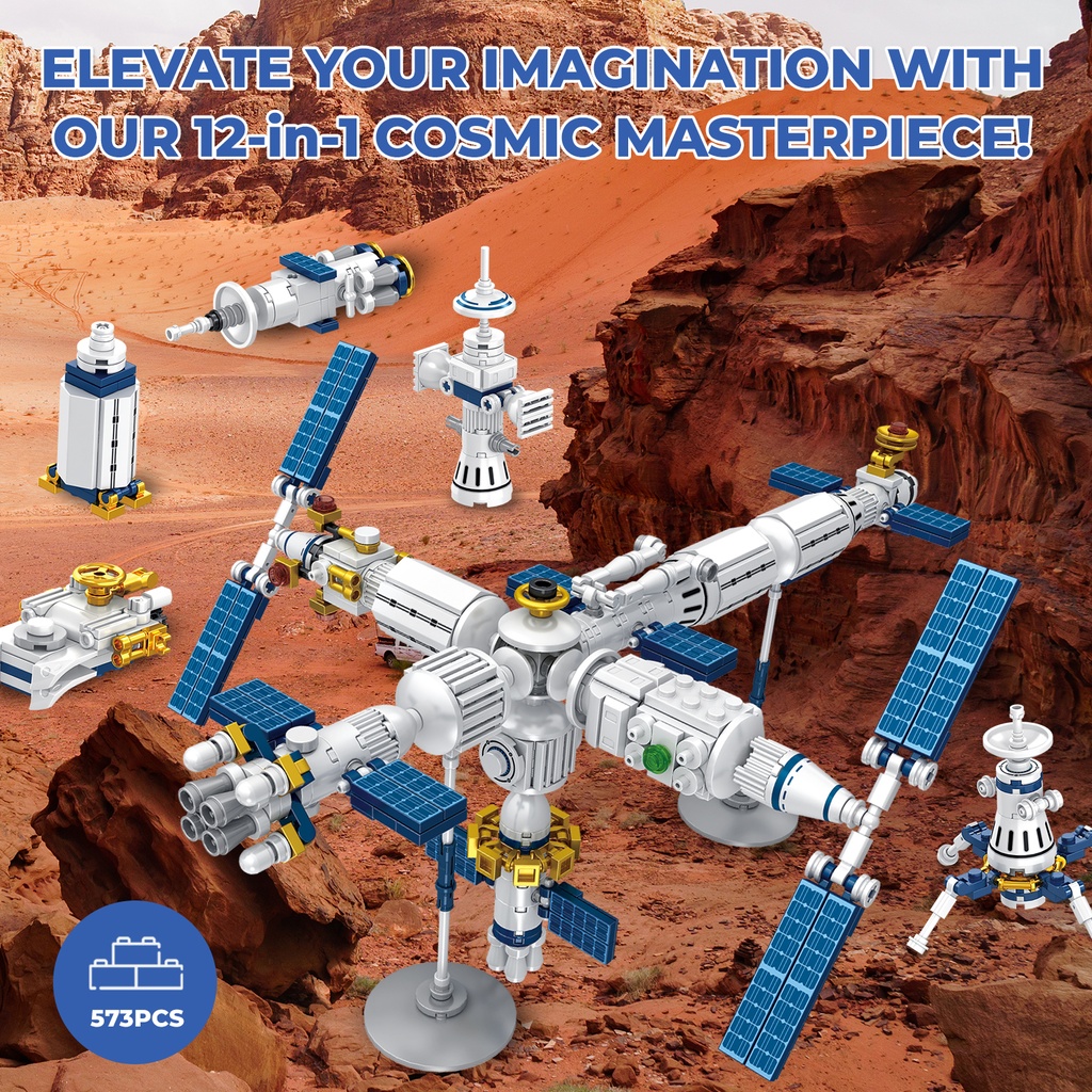 BK07 Aerospace Series Space Station Building Block Set 573 Pieces