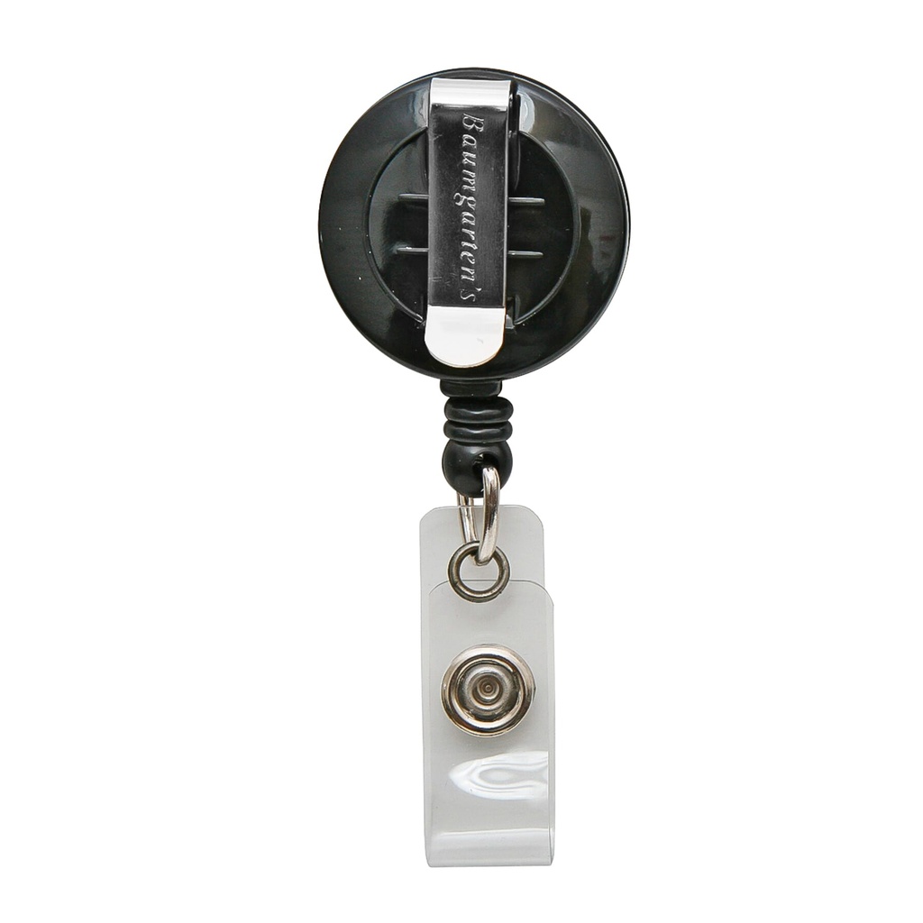 Black Round Belt Clip Standard ID Badge Reels Pack of 25