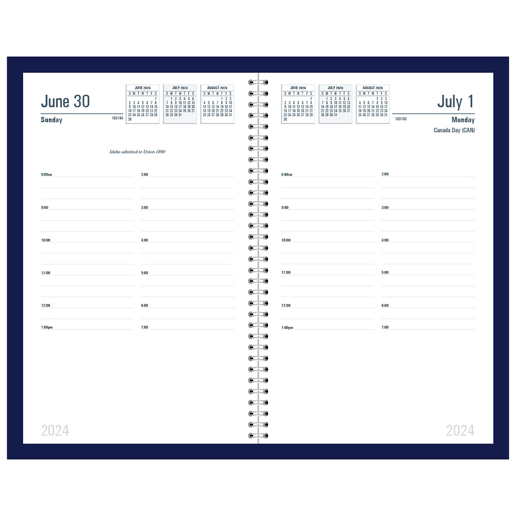 Blue Recycled Daily Academic Calendar Planner