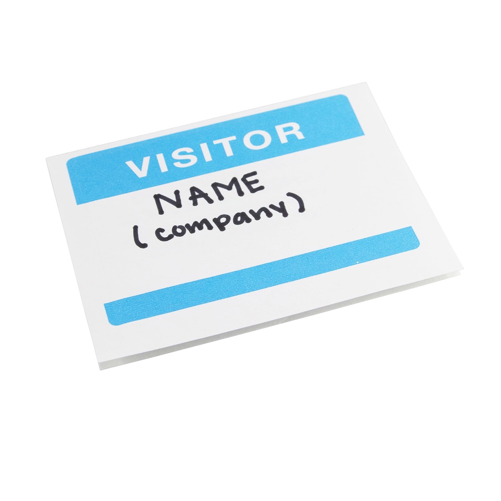 Blue Visitor Adhesive Badges Pack of 100