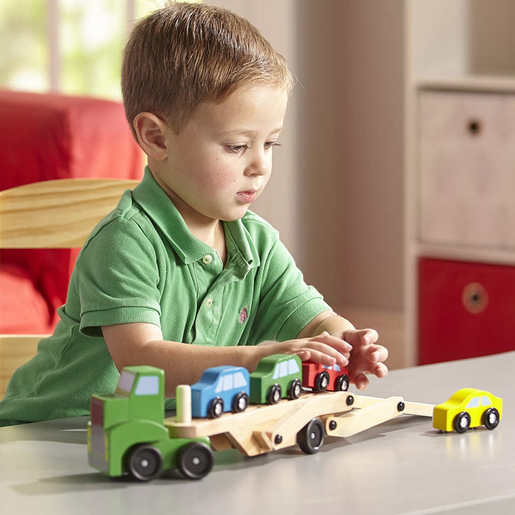 Car Carrier Truck & Cars Wooden Toy Set