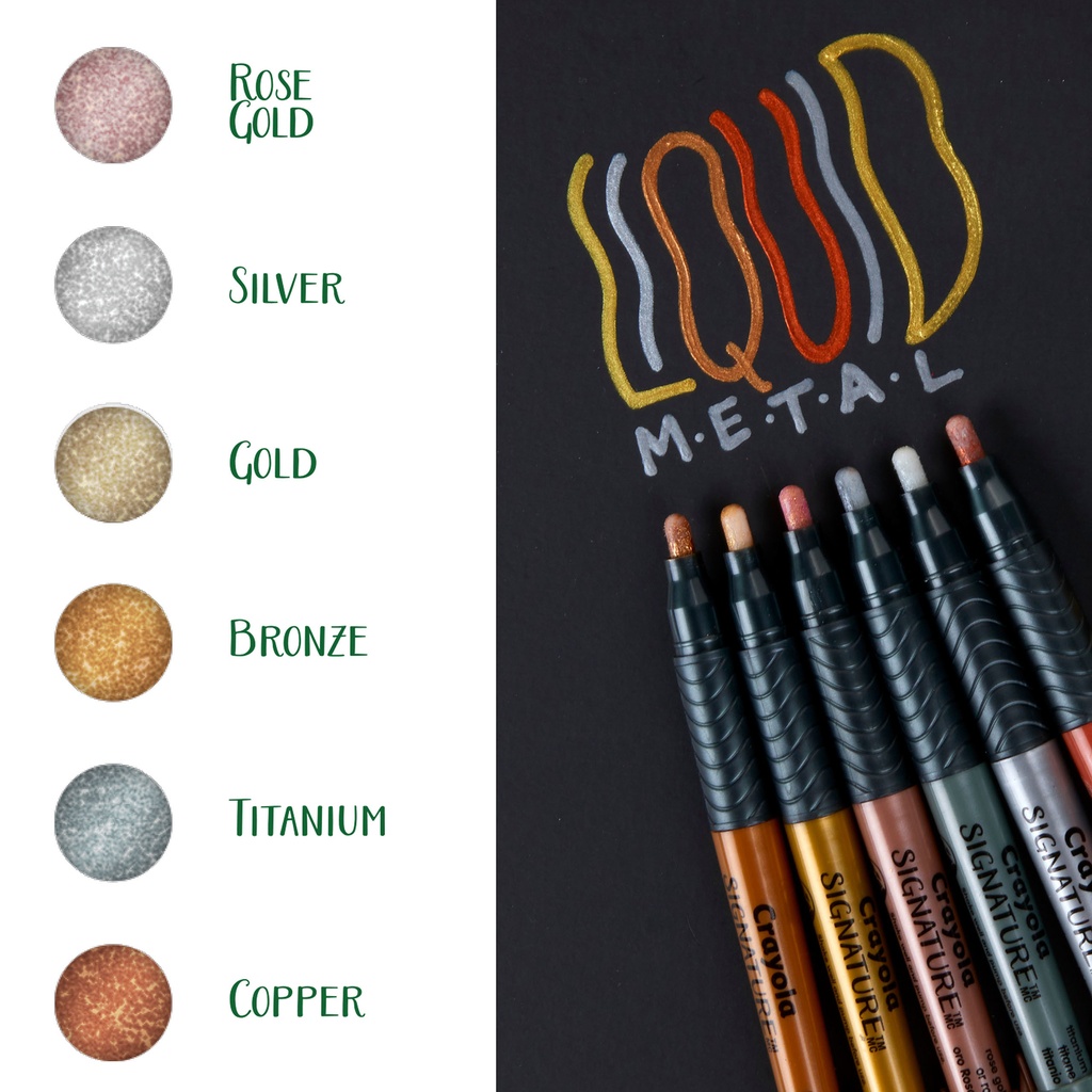 Crayola Signature™ Liquid Metal Craft Markers 6 Ct 