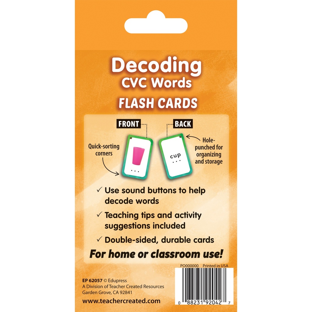 Decoding CVC Words Flash Cards