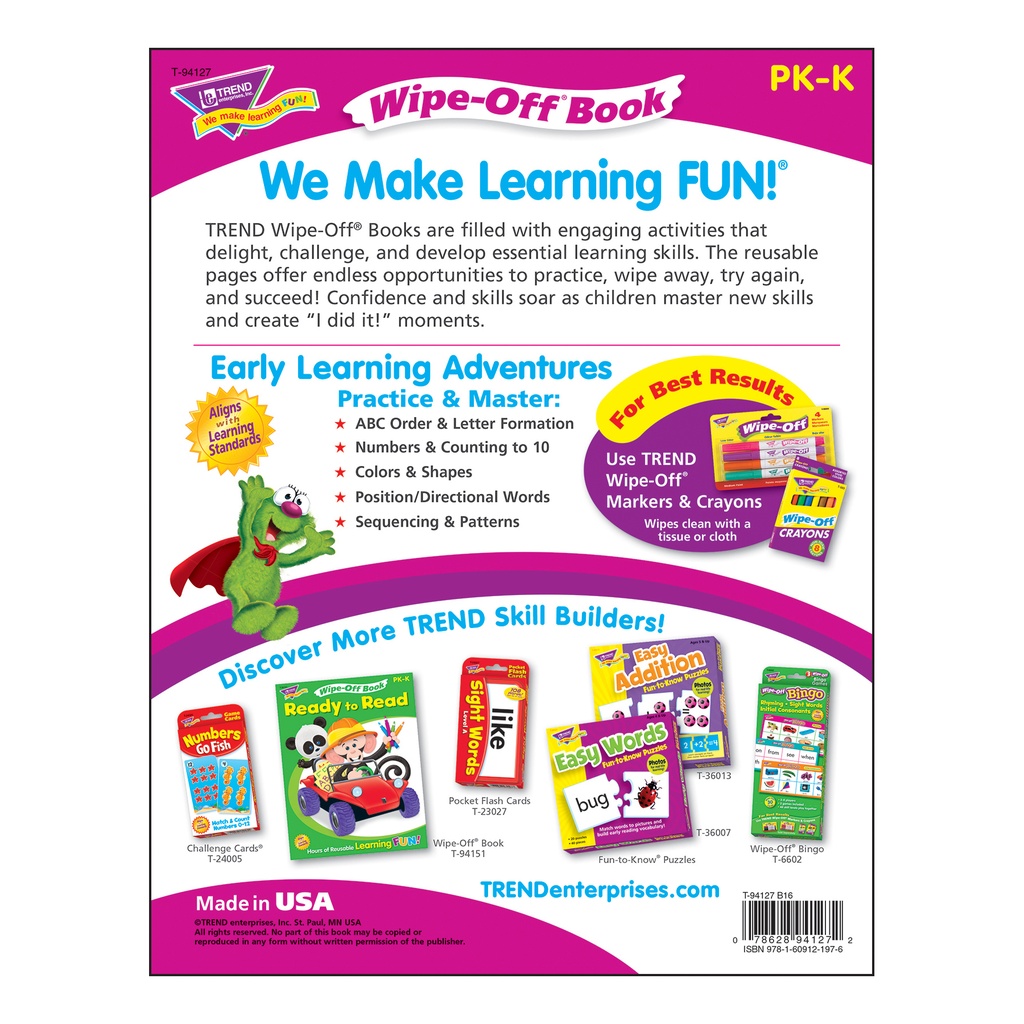 Get Ready for Kindergarten 1 Wipe-Off® Book