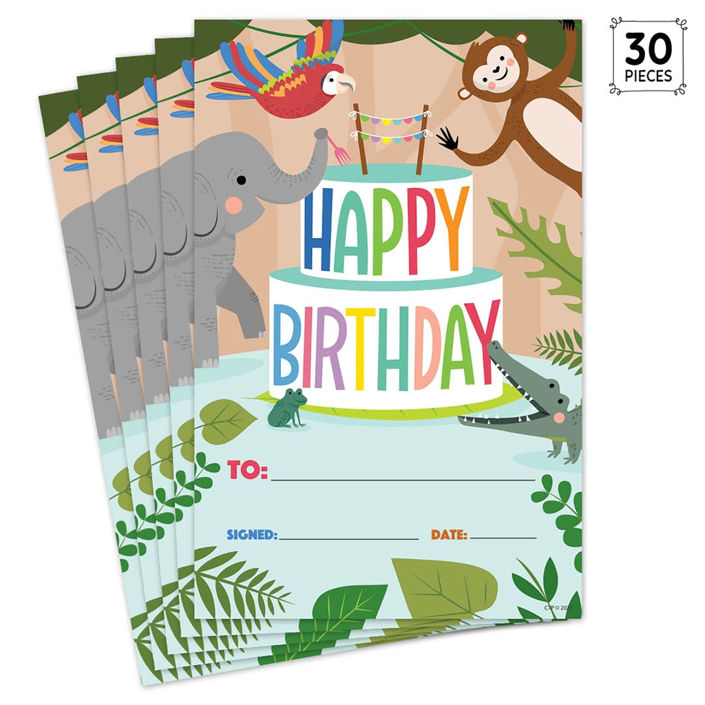 Jungle Friends Happy Birthday Awards Pack of 30