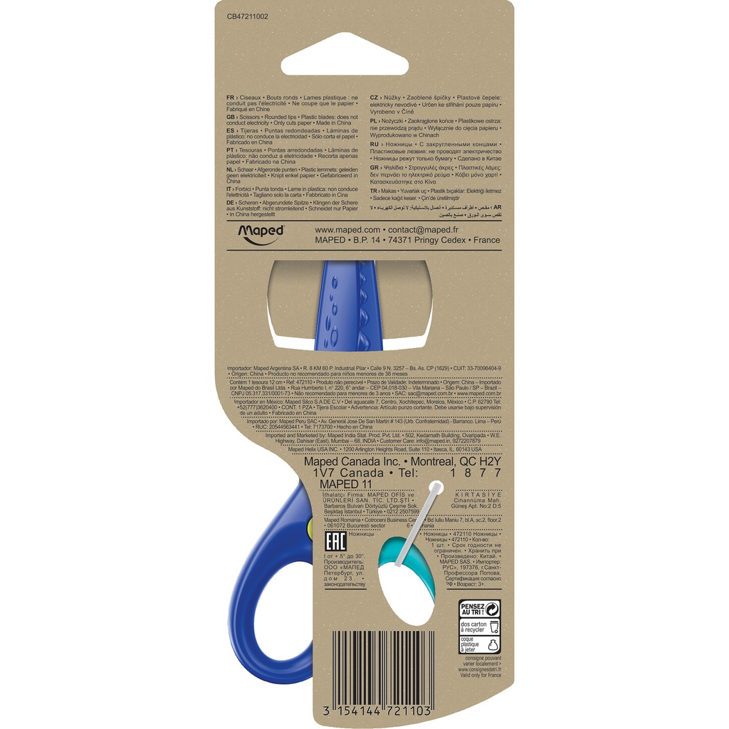 Kidicut 4.75" Spring-Assisted Plastic Safety Scissors Pack of 12