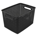 Large Black Plastic Weave Bins 3ct