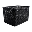 Large Black Plastic Weave Bins 3ct