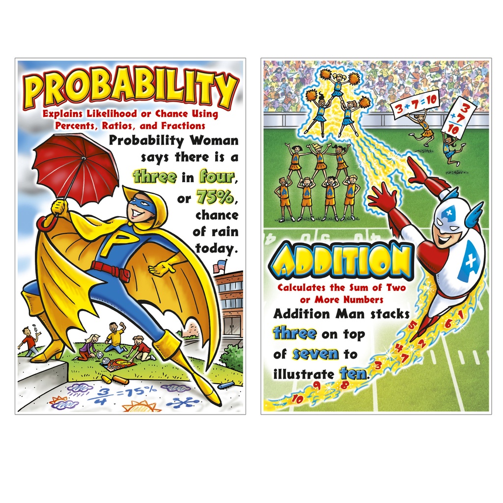 Math Superheroes Bulletin Board Set