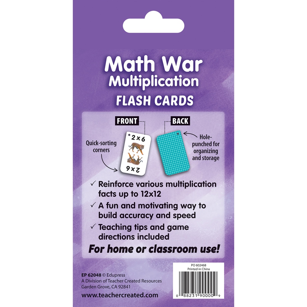 Math War (Multiplication) Flash Cards