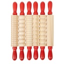 Mini Textured Wooden Rolling Pins Set of 6