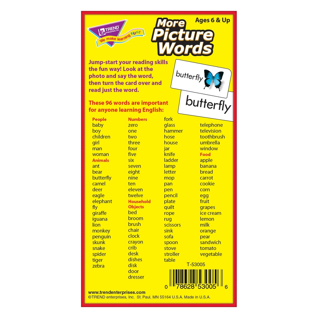 More Picture Words Skill Drill Flash Cards