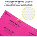 Neon Magenta 1" x 2 5/8" High-Visibility Labels Permanent Adhesive 750 Labels