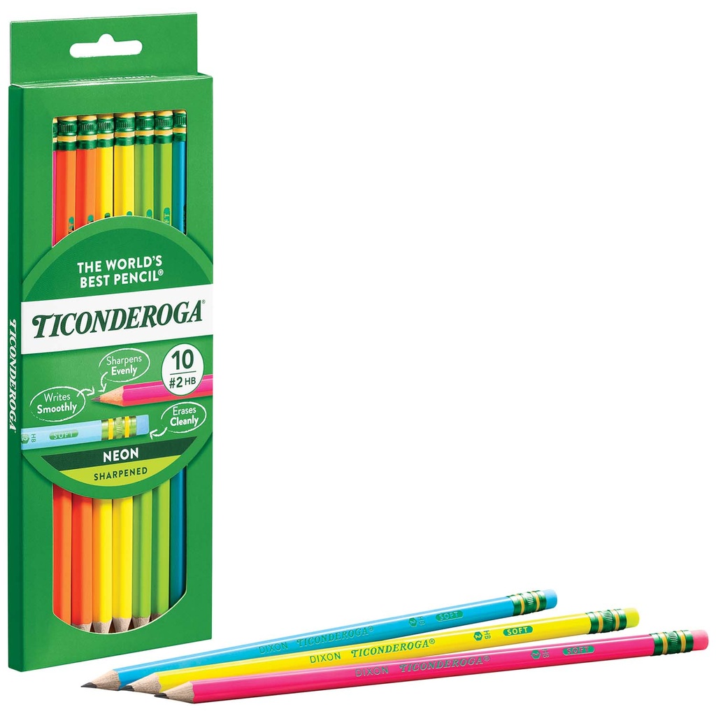 Neon Premium Wood No. 2 Pencils with Eraser 60ct