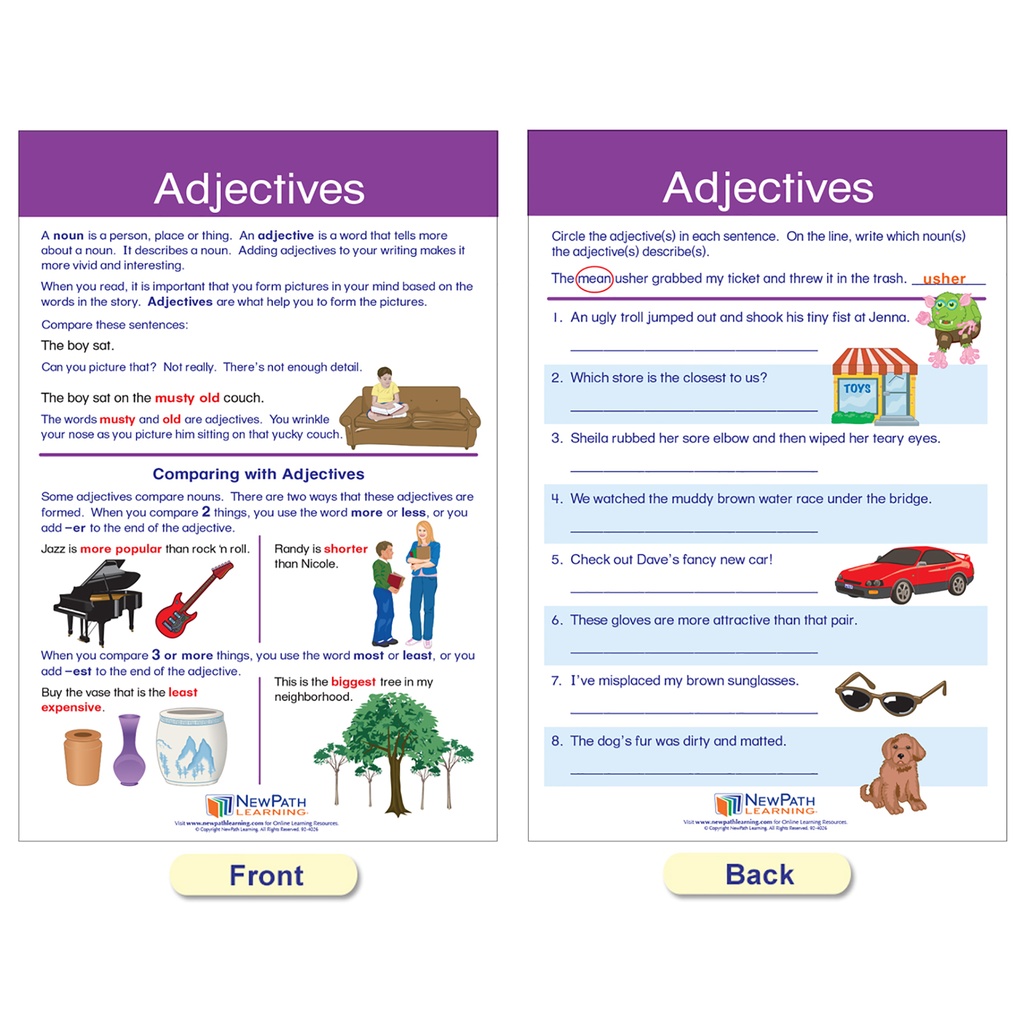 Parts of Speech Bulletin Board Activity Chart Set