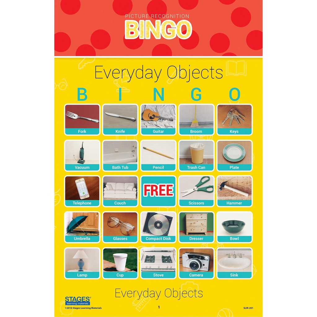 Picture Recognition Bingo Games Set of all 5