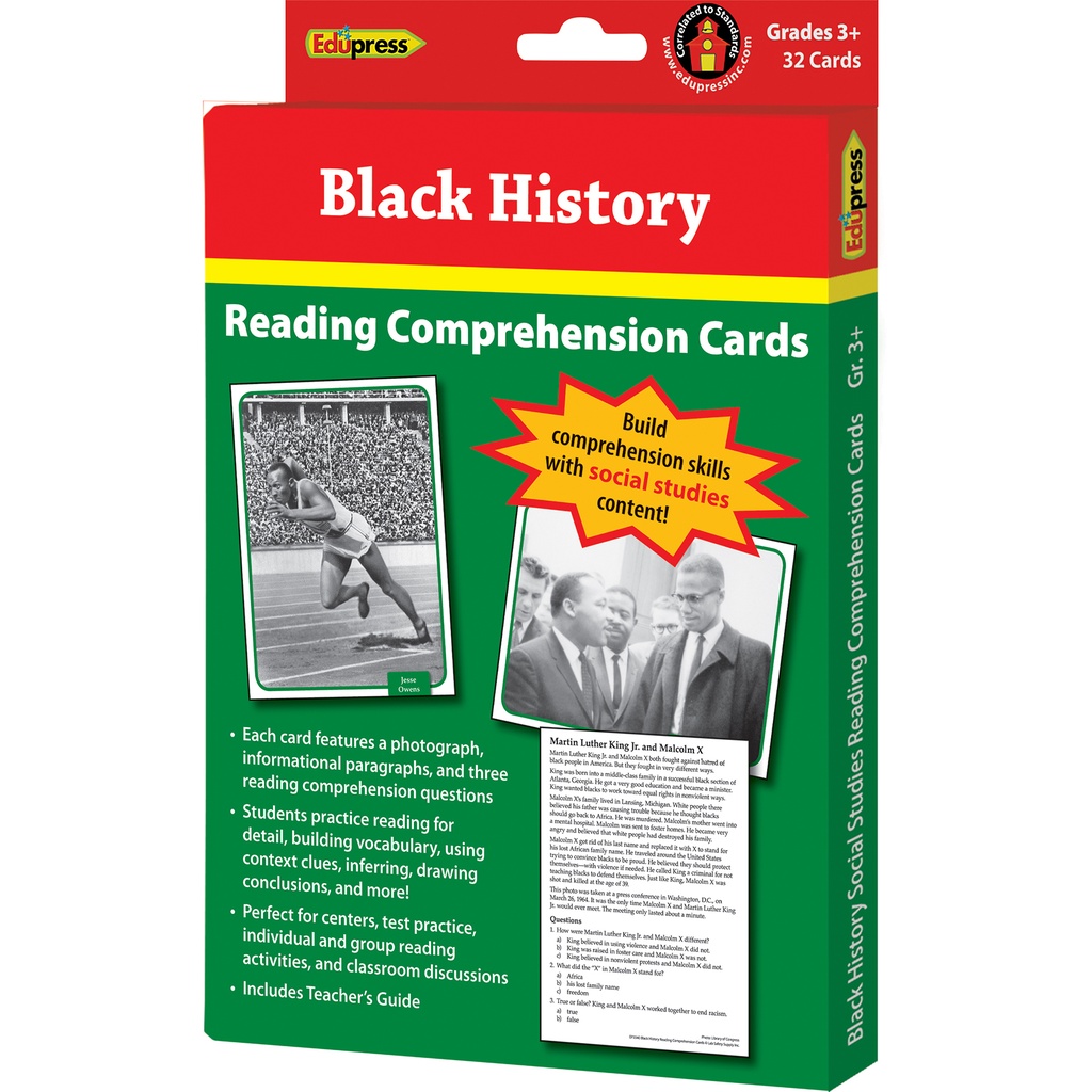 Reading Comprehension Social Studies Cards: Black History