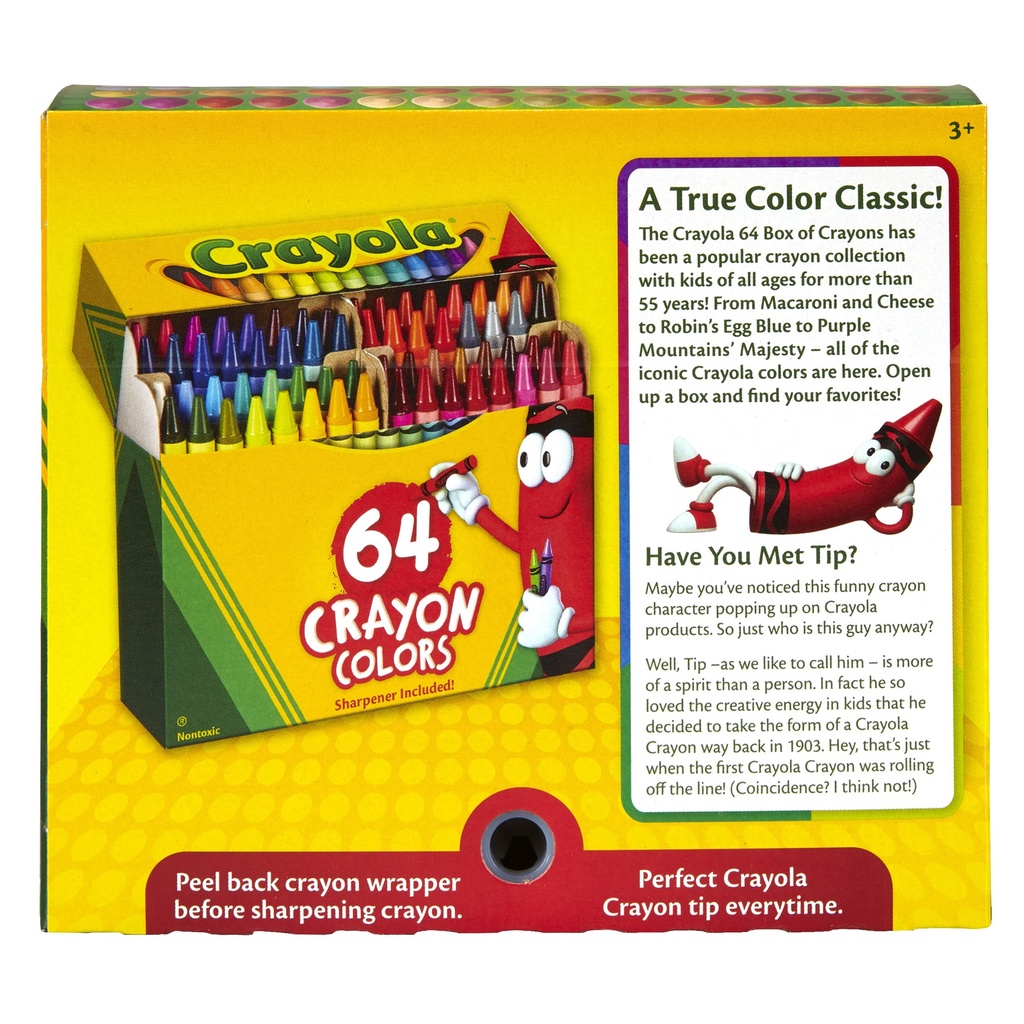 Regular Size Crayons 64 Count with Sharpener