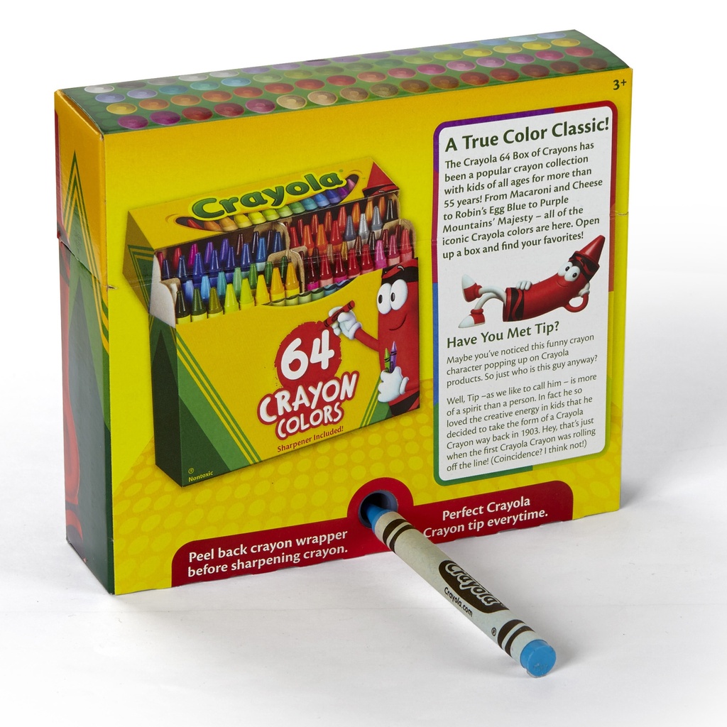 Regular Size Crayons 64 Count with Sharpener