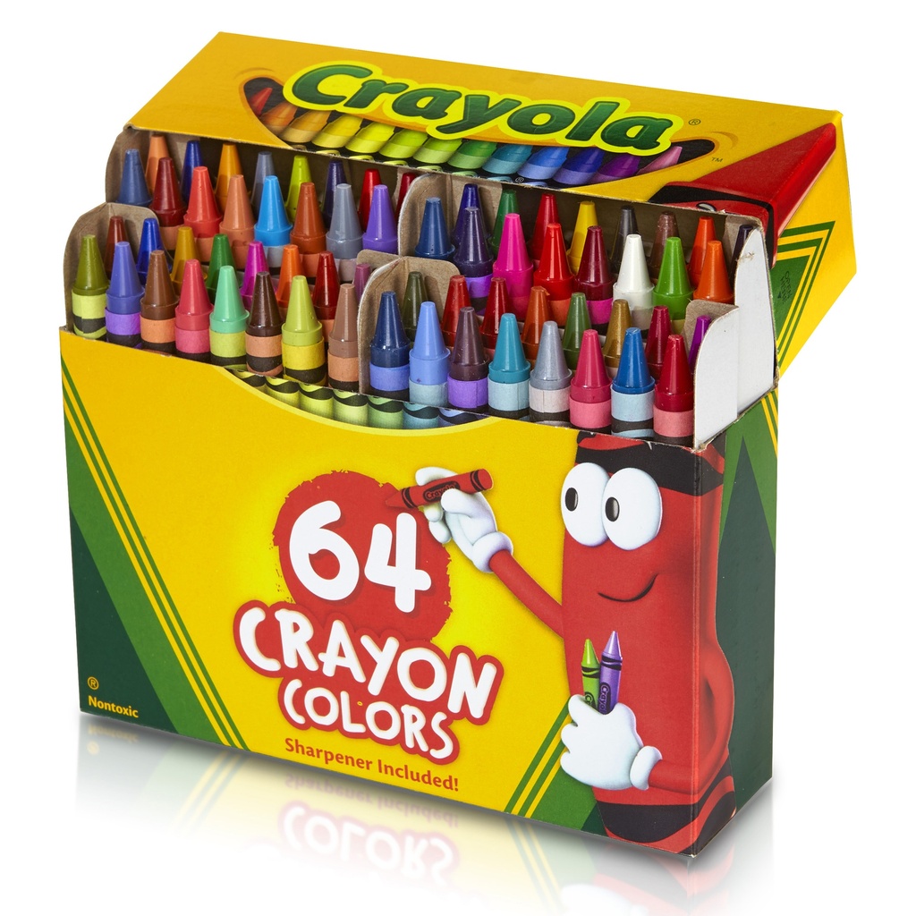 Regular Size Crayons 64 Count with Sharpener