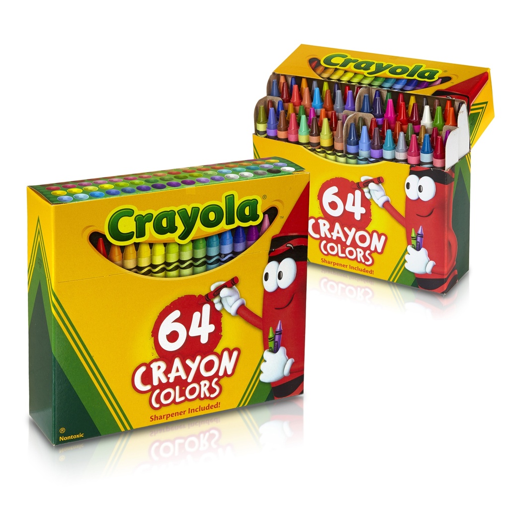 Regular Size Crayons 64 Count with Sharpener