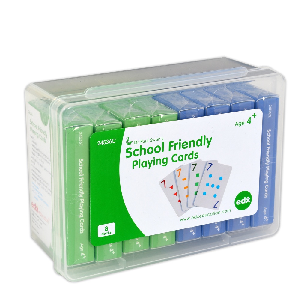 School Friendly Playing Cards Set of 8 decks