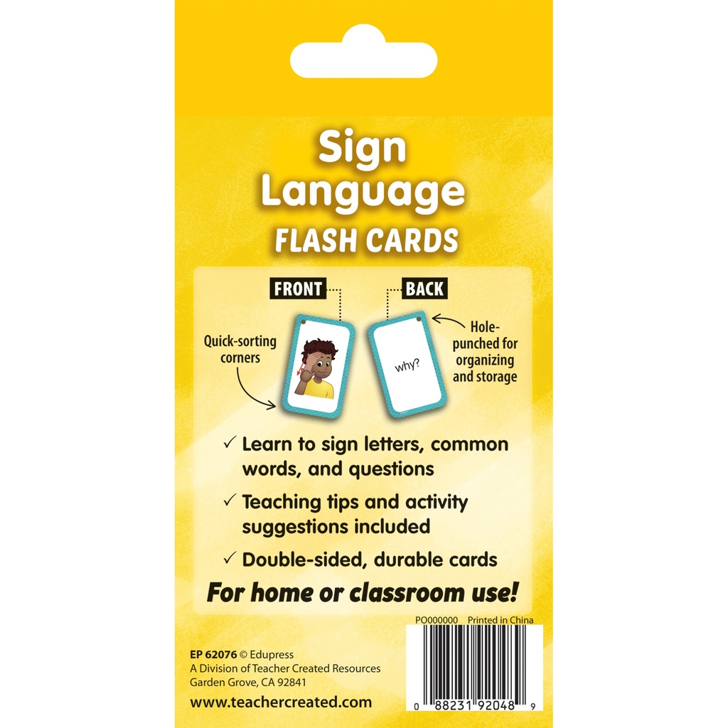 Sign Language Flash Cards