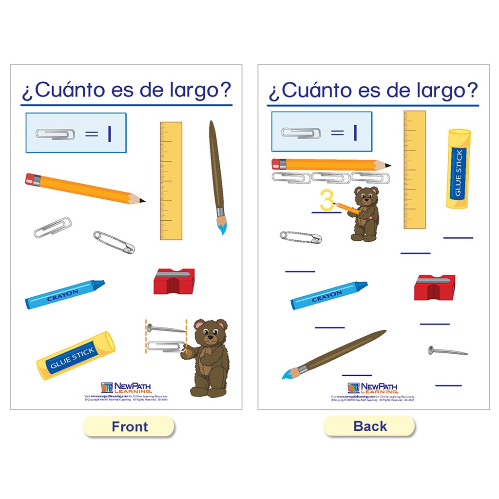 Spanish Measurement Bulletin Board Chart Set of 5