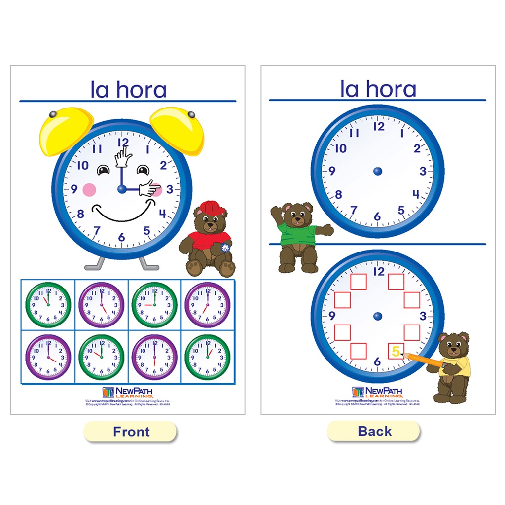 Spanish Time & Money Bulletin Board Chart Set of 6