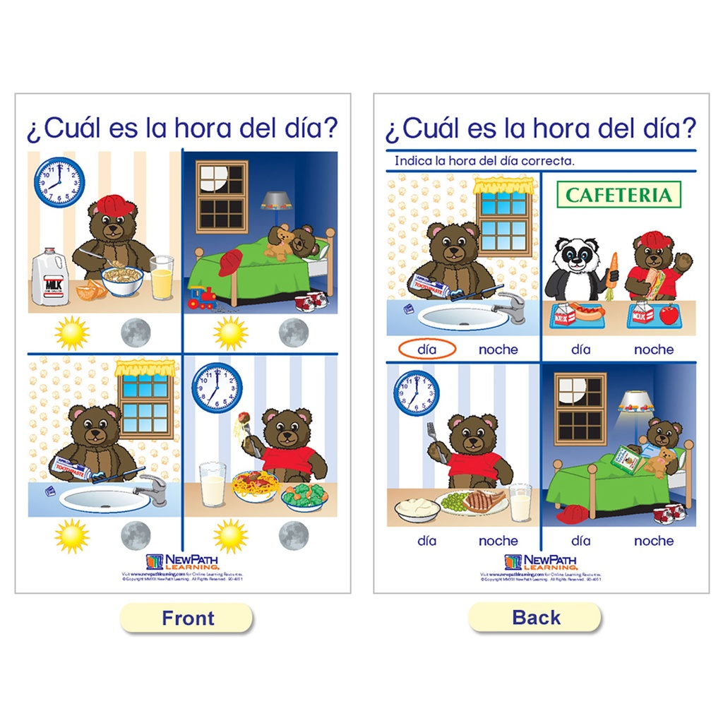 Spanish Time & Money Bulletin Board Chart Set of 6