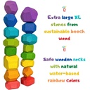 Stackalino Wooden XL Balancing Stacking Rocks