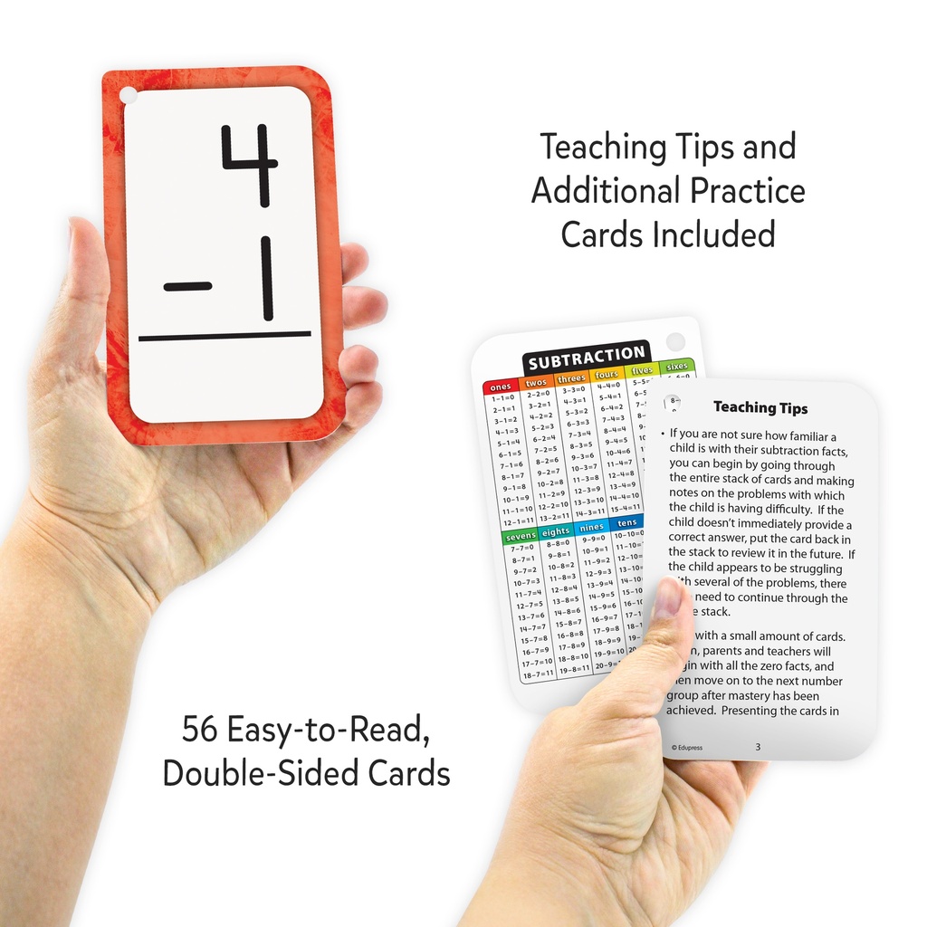 Subtraction 0-12 Flash Cards