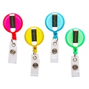 Translucent Assorted Standard Round ID Badge Reel with Belt Clip & Strap Pack of 4