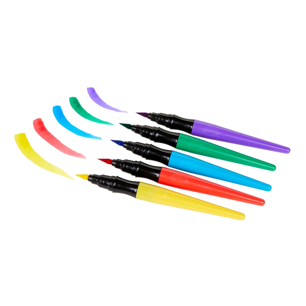 Washable No Drip Paint Brush Pens 5 Count