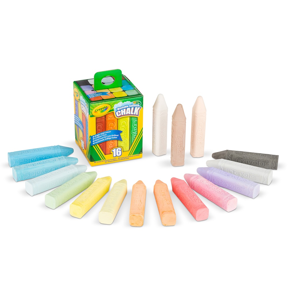 Washable Sidewalk Chalk 6 Packs of 16