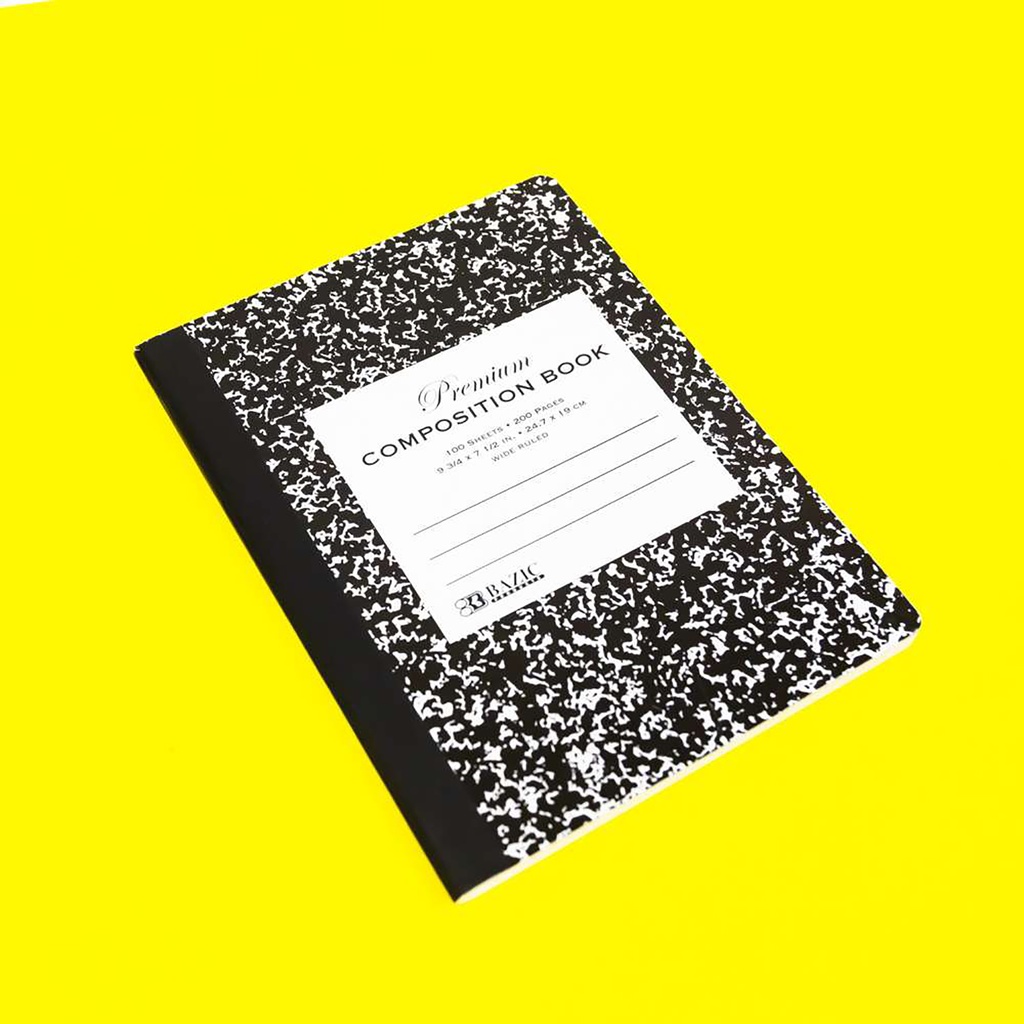 Wide Ruled Black Marble Premium Composition Books Pack of 6