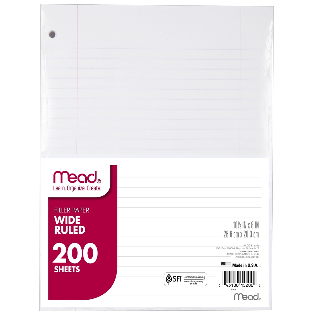 Wide Ruled Notebook Filler Paper 600 Sheets