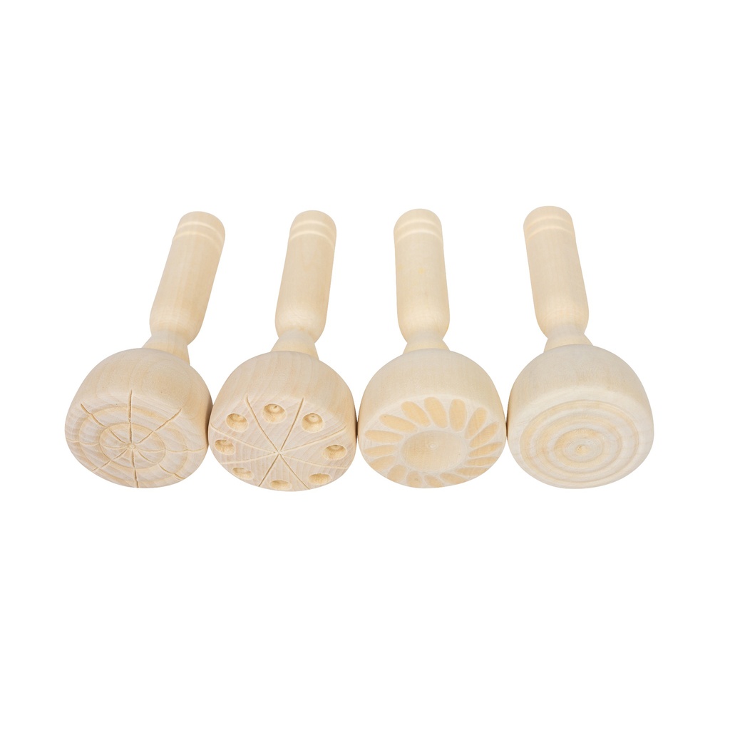 Wooden Dough Stampers Set of 4