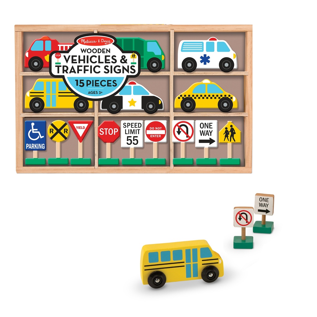 Wooden Vehicles and Traffic Signs