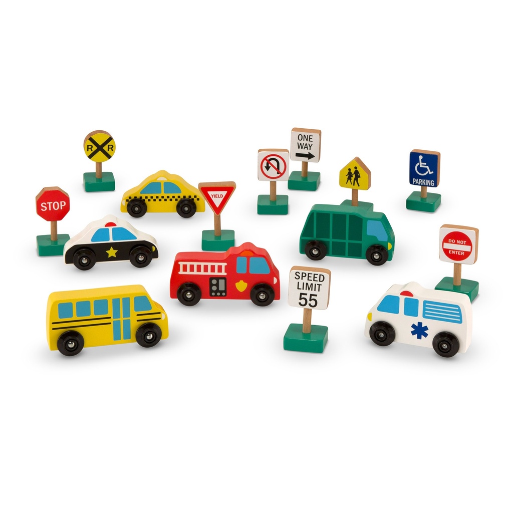 Wooden Vehicles and Traffic Signs