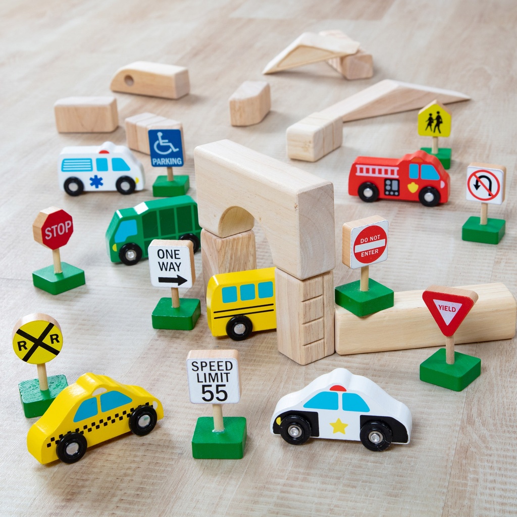 Wooden Vehicles and Traffic Signs