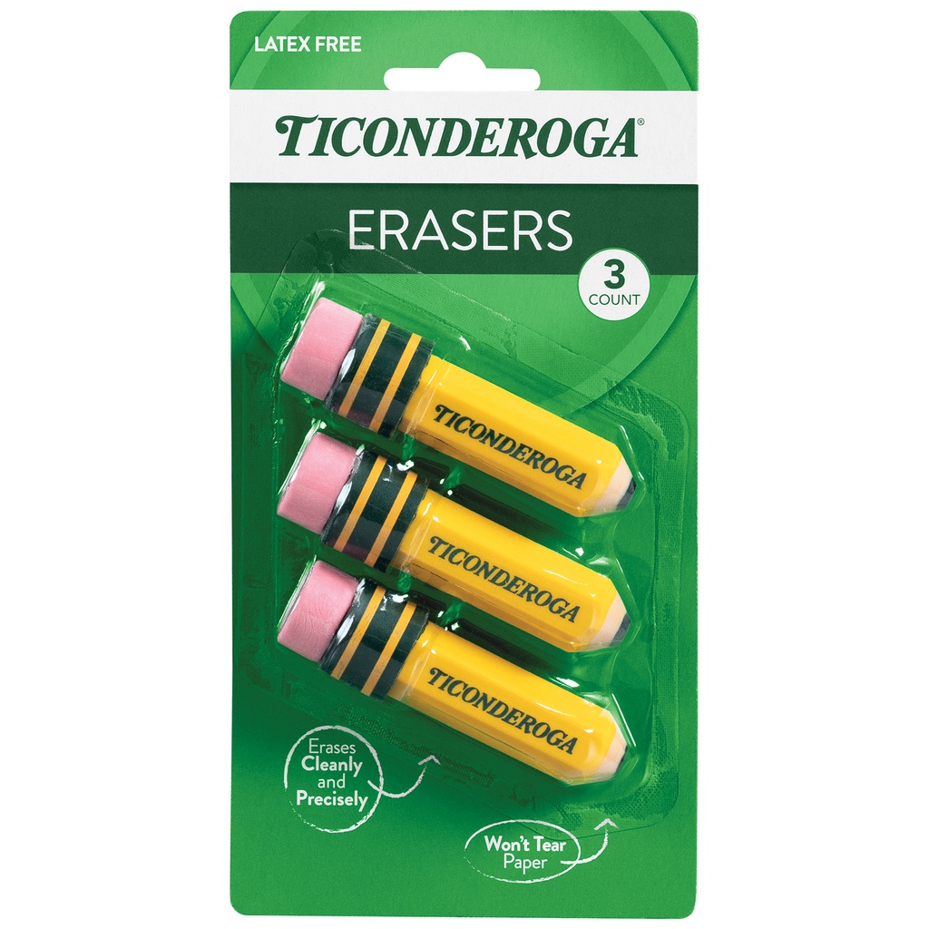 Yellow Pencil Shaped Erasers 18ct