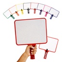 Blank/Lined 2-Sided Rectangular Dry Erase Paddles with Markers Set of 10