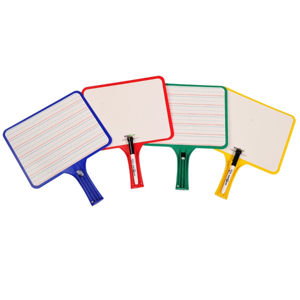 Blank/Lined Double-Sided Rectangular Dry Erase Whiteboards with Markers Pack of 24