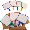 Blank/Lined Double-Sided Rectangular Dry Erase Whiteboards with Markers Pack of 24